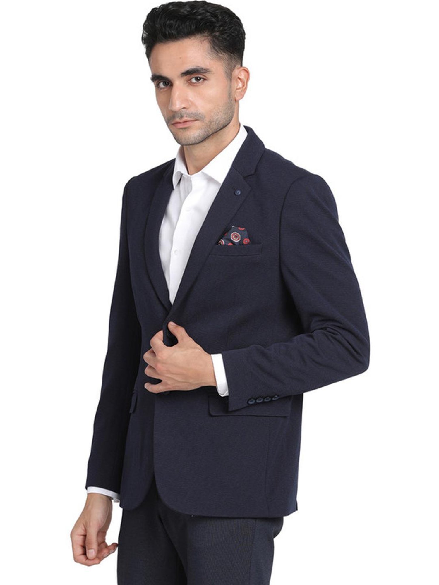 Turtle Navy Slim Fit Blazer