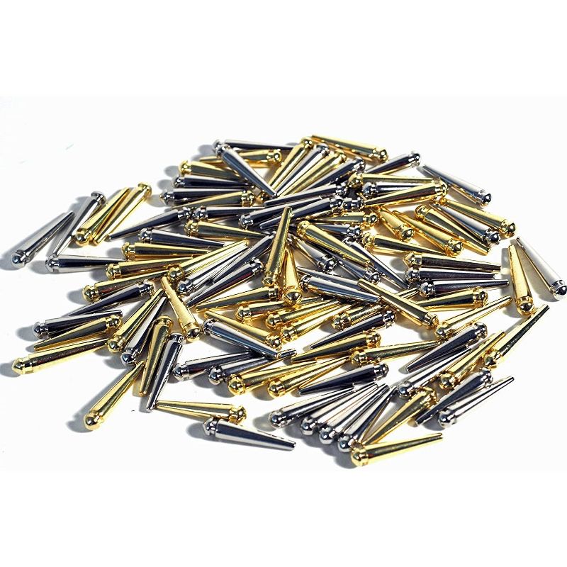 WE Games Premium Tapered Easy Grip Cribbage Pegs - Set of 100 (Brass & Chrome)