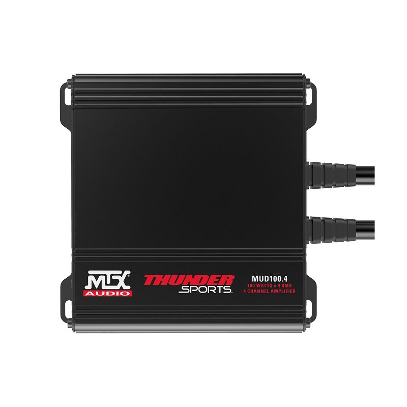 MTX MUD100.4 Mud Series 400 Watt RMS 4 Channel Class D Compact Weatherproof Outdoor Powersports ATV UTV Motorcycle Sound System Stereo Amplifier Kit
