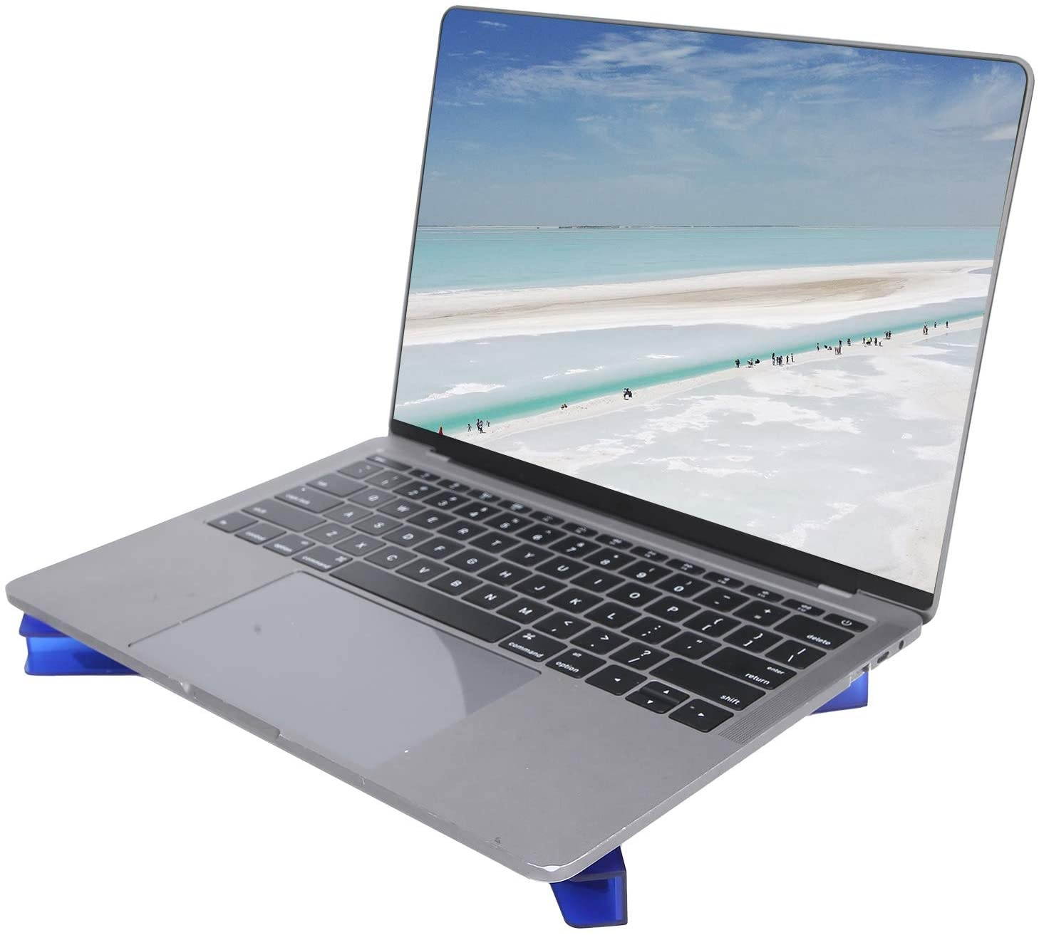 RGB Laptop Cooling Pad with 6 Quiet LED Fans 5 Heights Adjustable and Phone Stand, Dual USB Ports Gaming Laptop Cooler for 11"-18" Gaming Laptops (Blue)