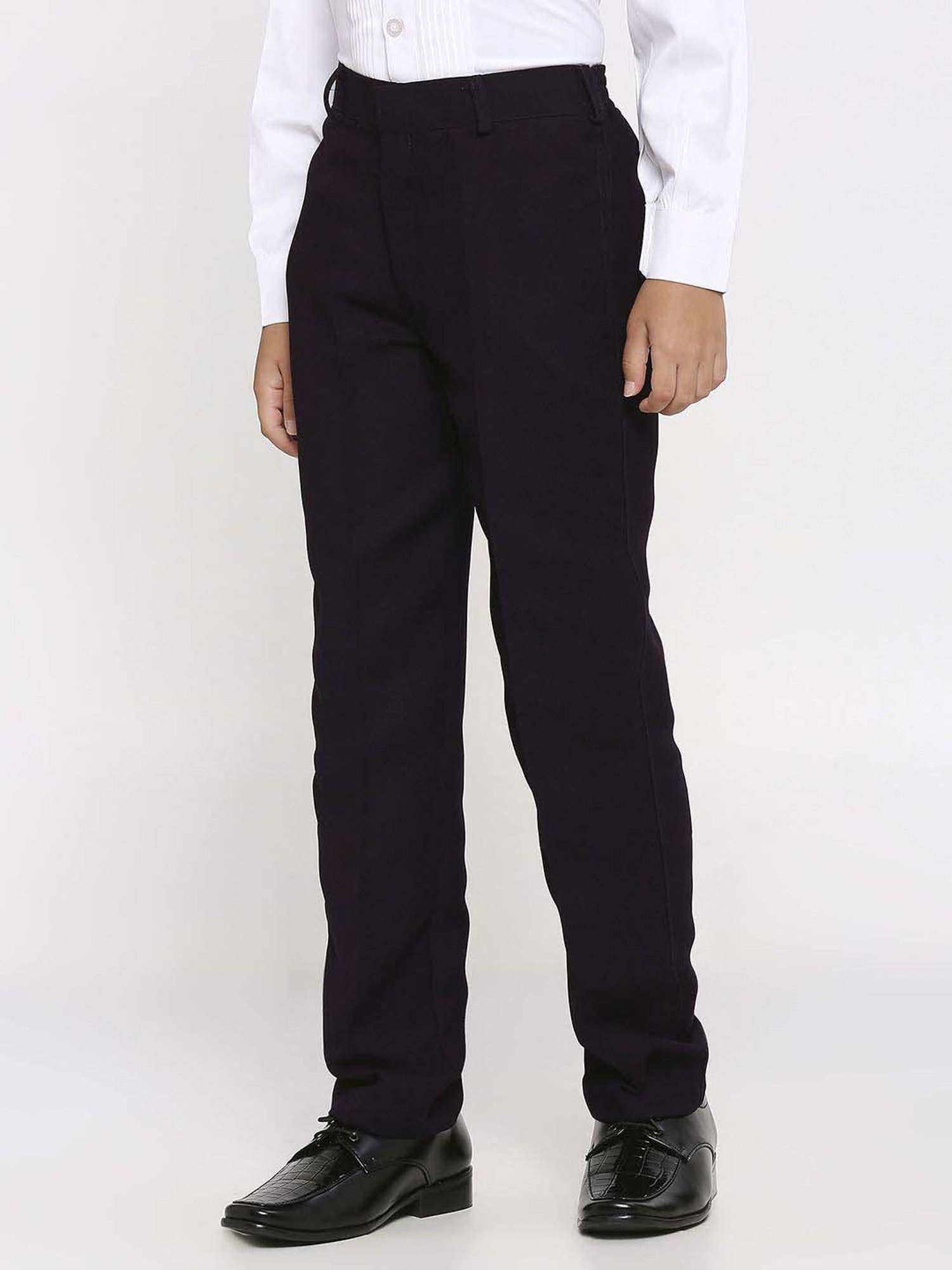 Kids Island Boys Purple & White Solid Full Sleeves Suit Set