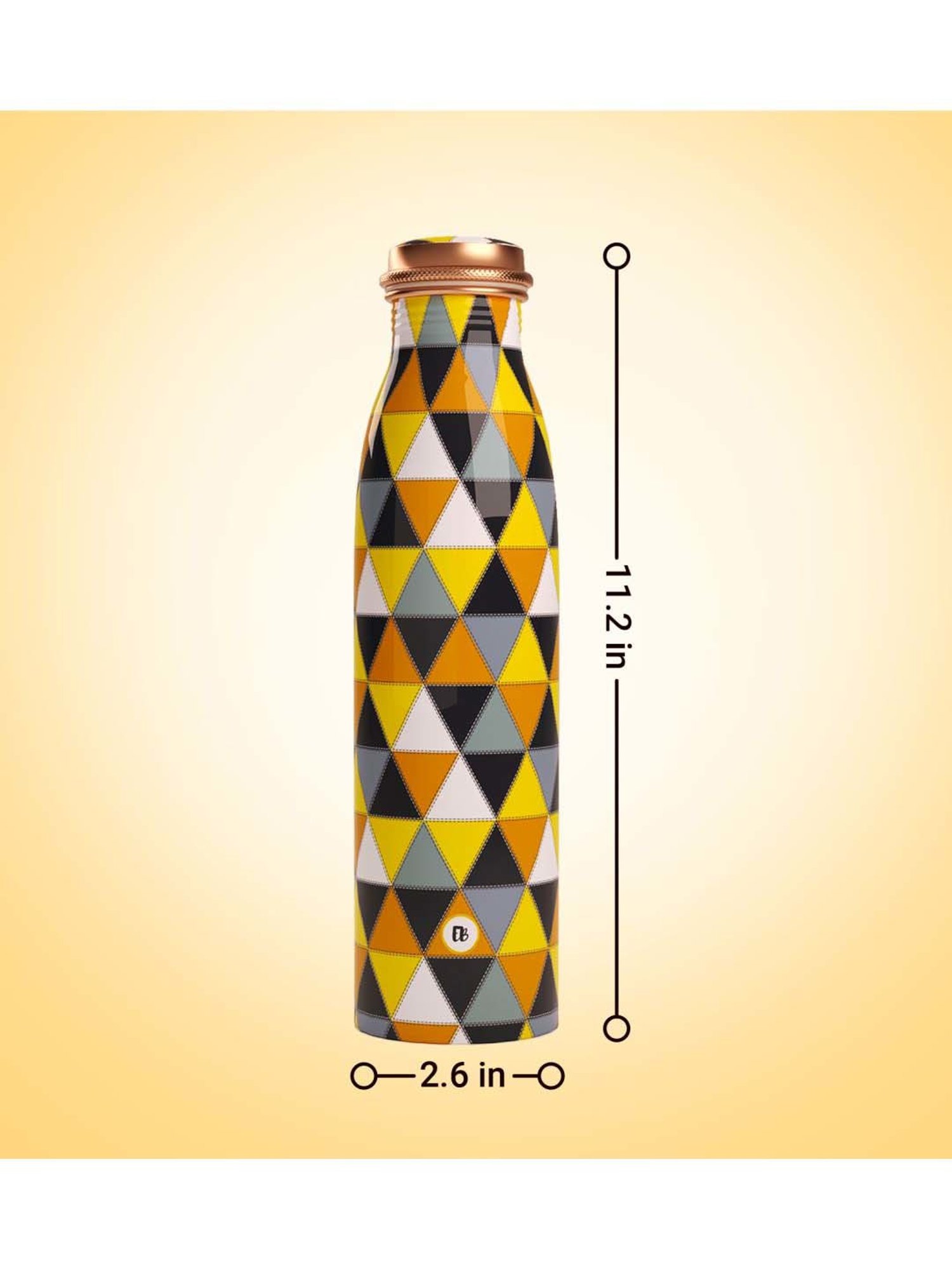 Everything Beautiful Yellow & Black Copper Water Bottle - Seamless (0.95 L)
