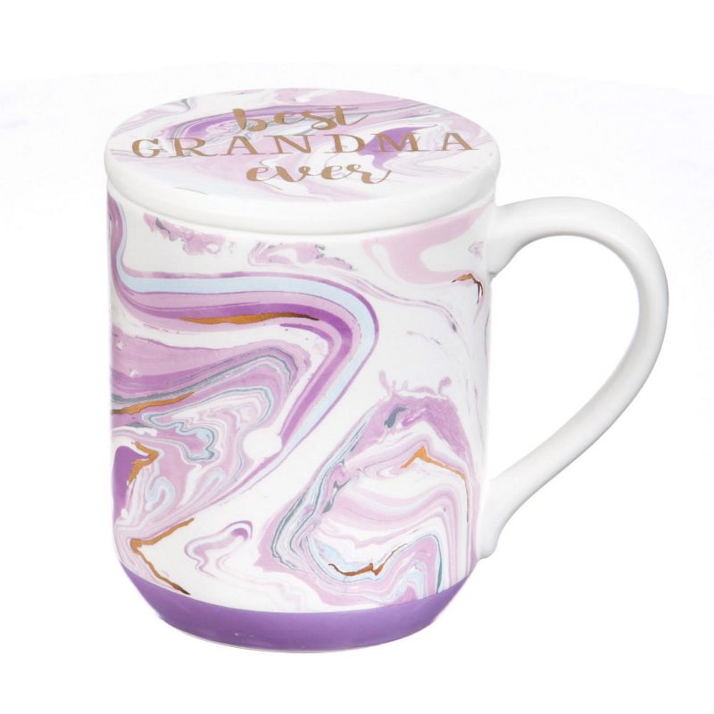 Evergreen Cypress Home Ceramic Cup w/ Ornament/Coaster Gift Set, 10 oz., Grandma