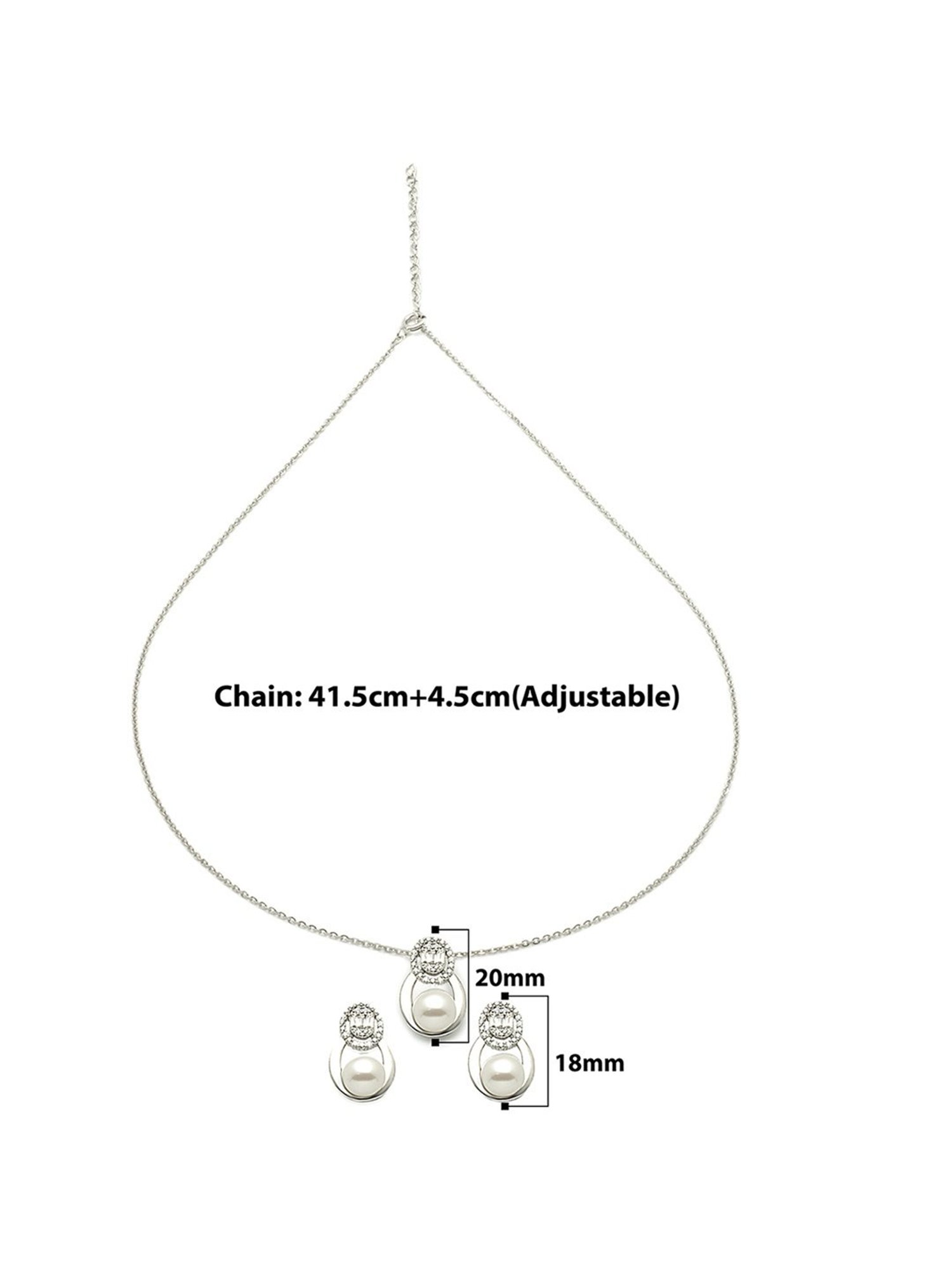 Zavya 92.5 Sterling Silver Pearlescent Elegance Pendant with Chain for Women