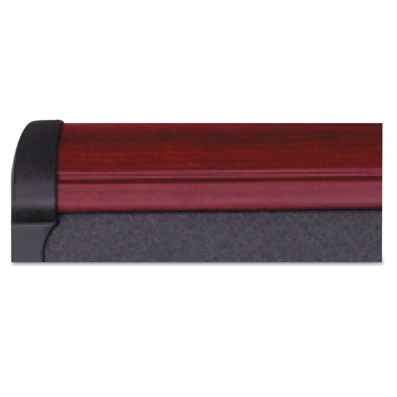 Quartet Prestige Plus Magnetic Fabric Bulletin Board 48 x 36 Mahogany Frame MB544M