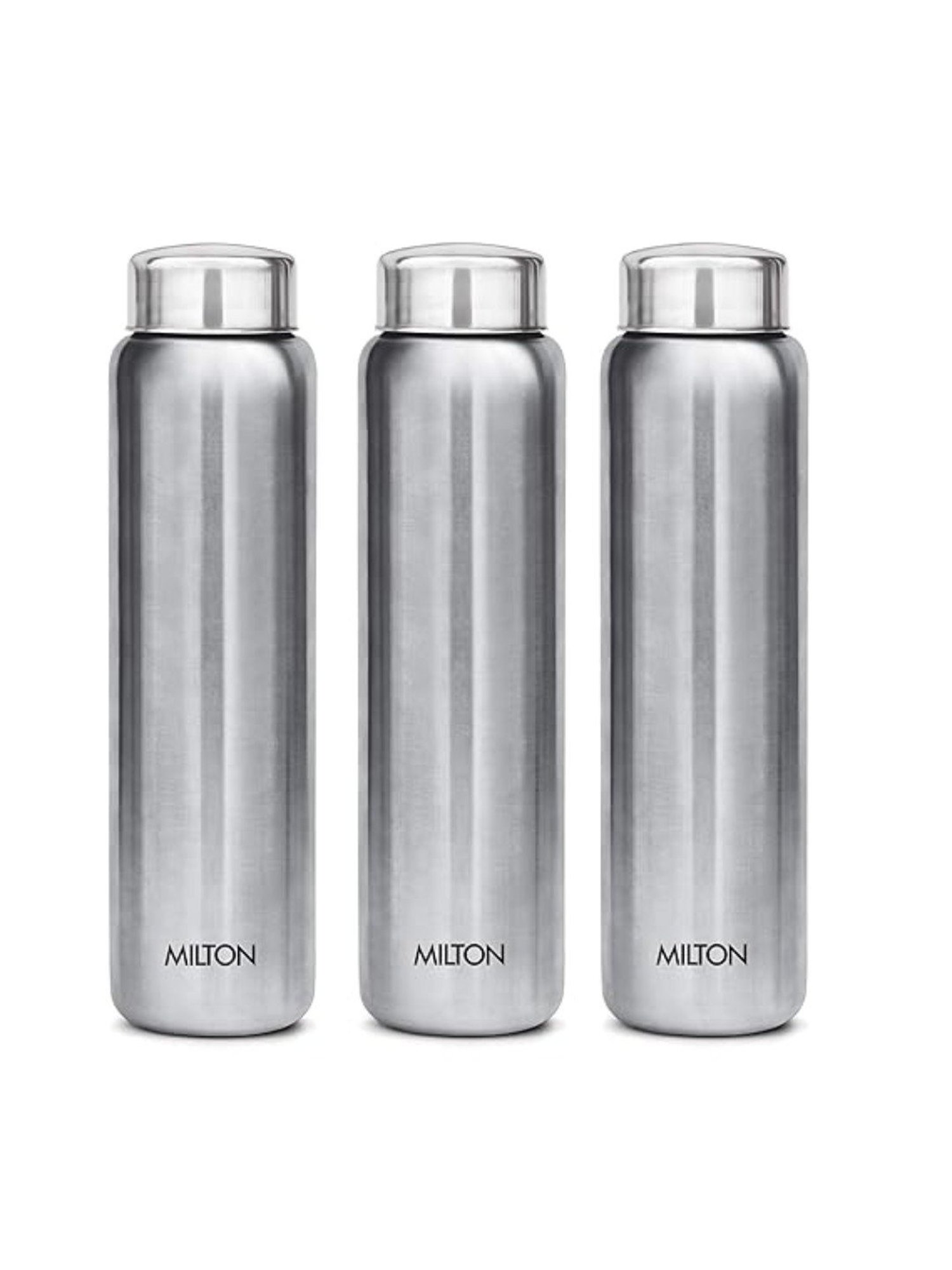 Milton Aqua Silver Stainless Steel Fridge Water Bottle 930 ml - Set of 3