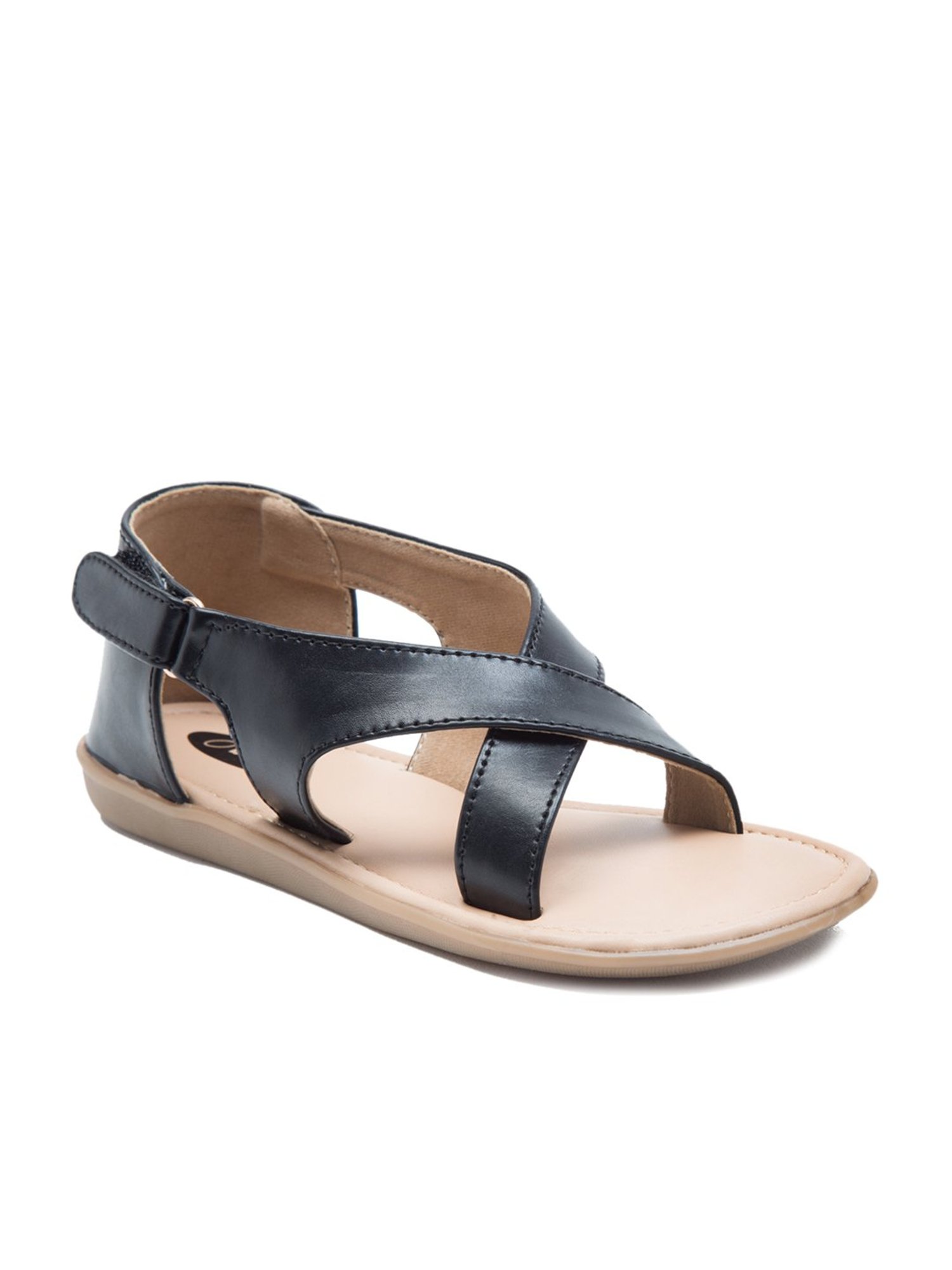 Beanz Kids Kathleen Black Cross Strap Sandals