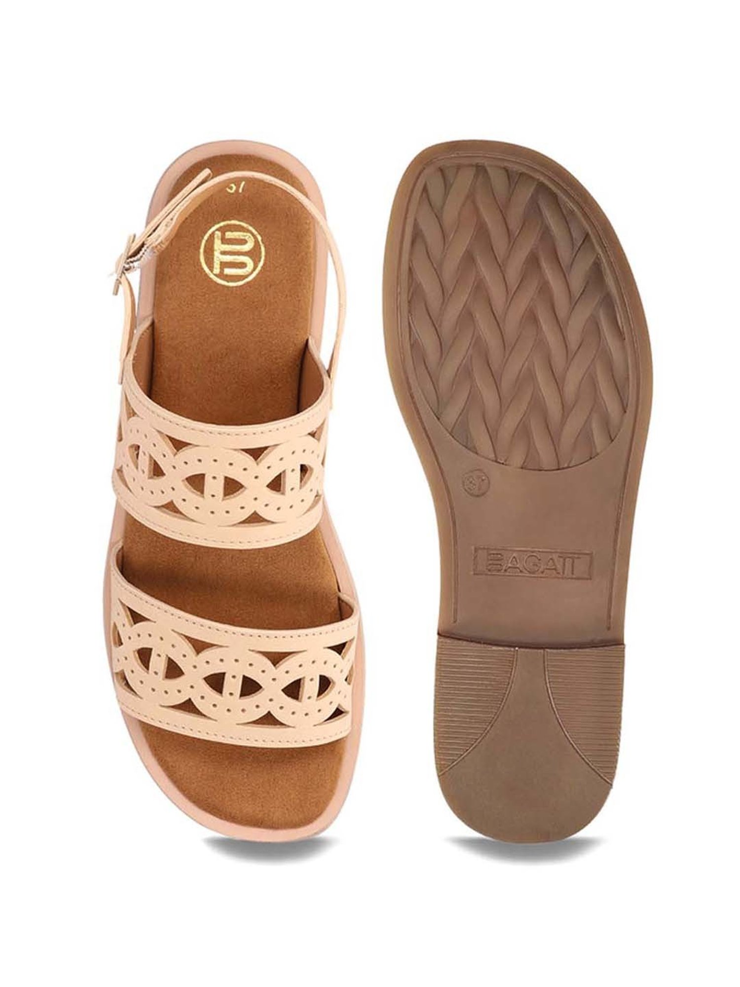 BAGATT Women's Yasha Beige Back Strap Sandals