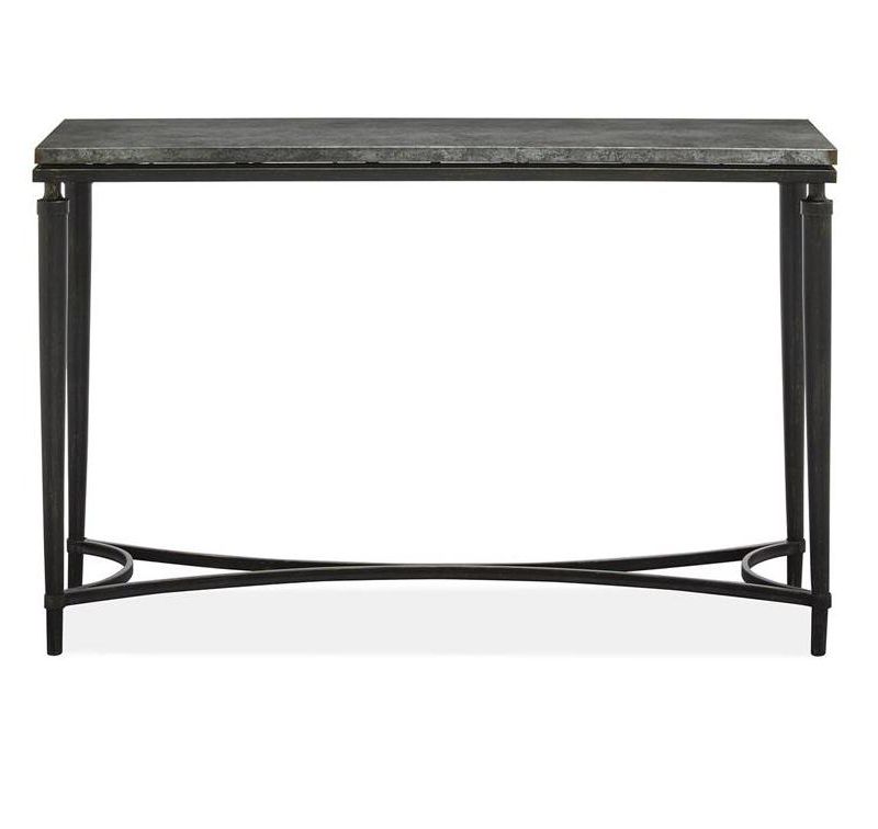 Valeri Modern Flared Glass Top Sofa Table Satin Plated - HOMES: Inside + Out