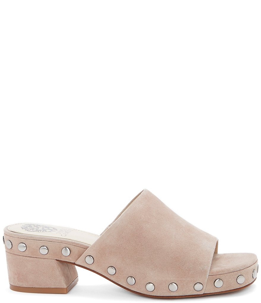 Vince Camuto Haniya Studded Suede Square Toe Mules