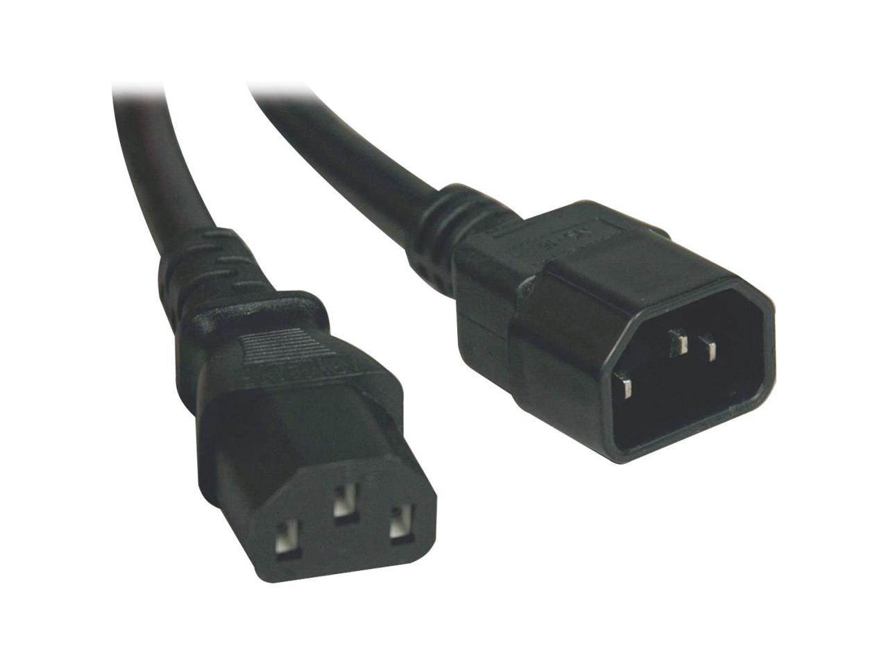 SA Heavy-Duty Power Extension Cord, 15A, 14AWG (IEC-320-C14 to IEC-320-C13), 3-ft