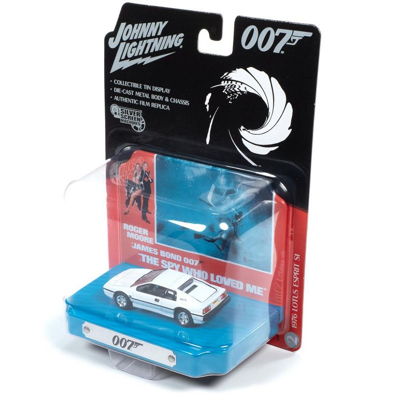 1976 Lotus Esprit S1 White & Collectible Tin Display "007" (James Bond) "The Spy Who Loved Me" 1977 Movie 1/64 Johnny Lightning