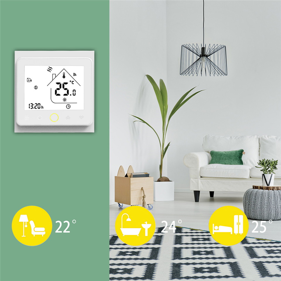 WiFi Smart Thermostat Temperature Controller for Water/Electric floor Heating Water/Gas Boiler Works with Alexa and Google Assist