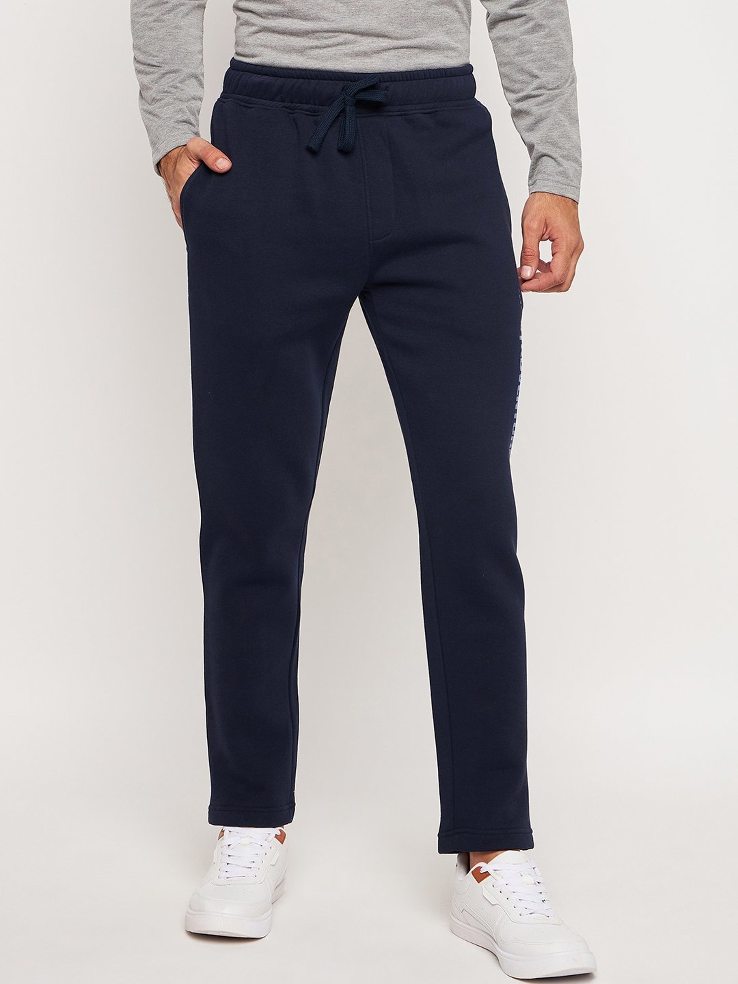 Club York Navy Regular Fit Printed Trackpants