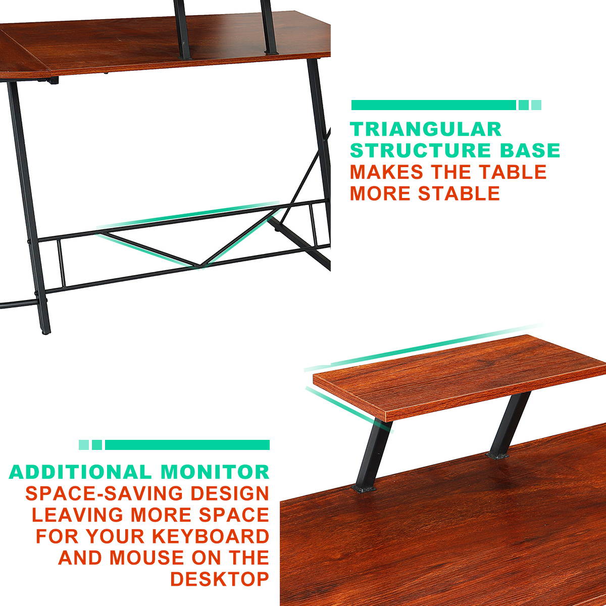 73" L-Shaped Home Office Desk Corner Computer Workstation Desk Gaming Laptop Table