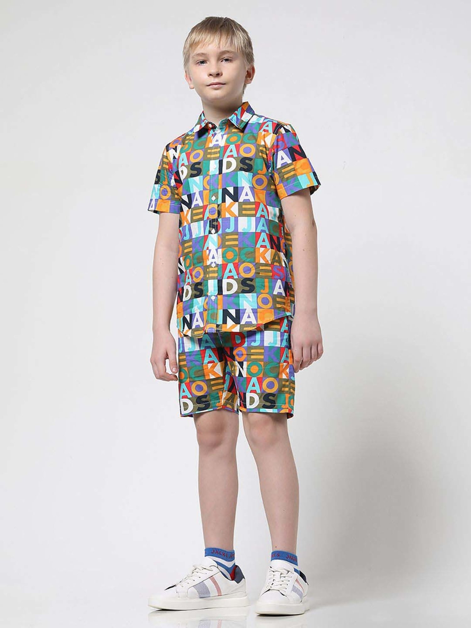 Jack & Jones Junior Multicolor Cotton Printed Shorts