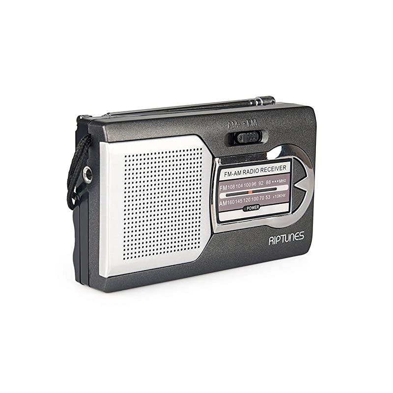 AMFM Portable Battery Operated Pocket Radio Powered by 2 AA Batteries Black