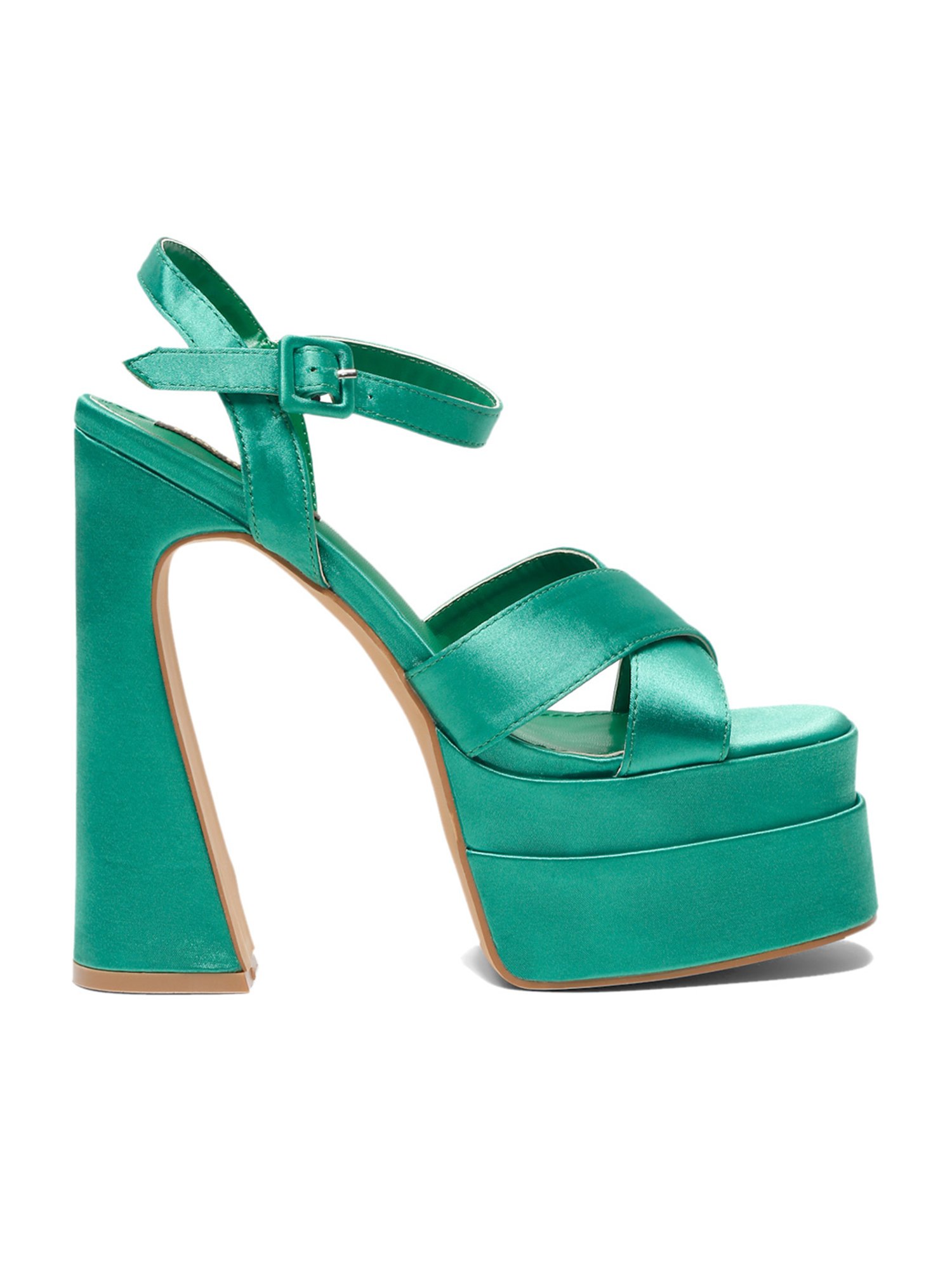 Flat N Heels Women's Green Ankle Strap Sandals