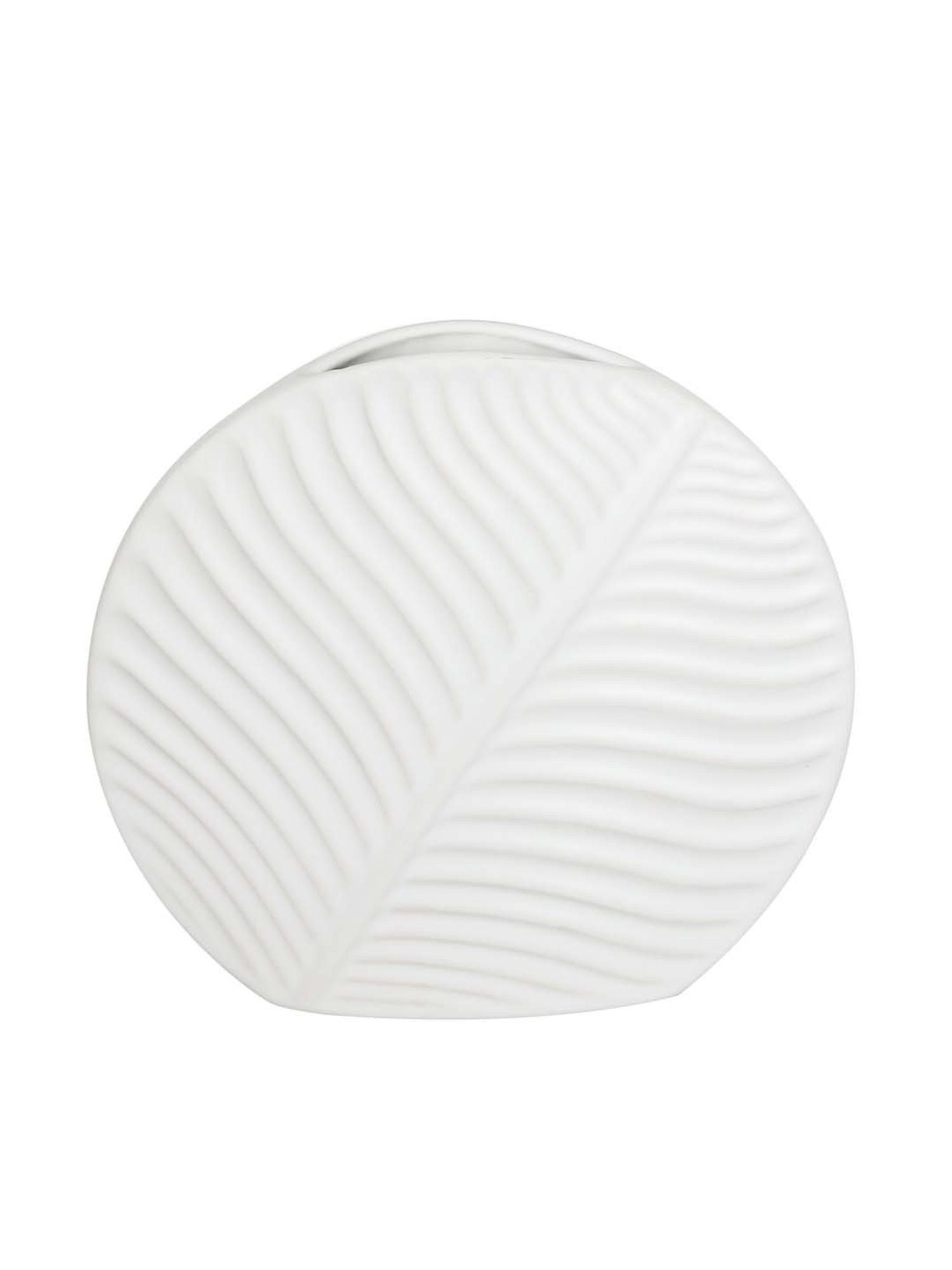TAYHAA White Ceramic Leaf Shape Vase