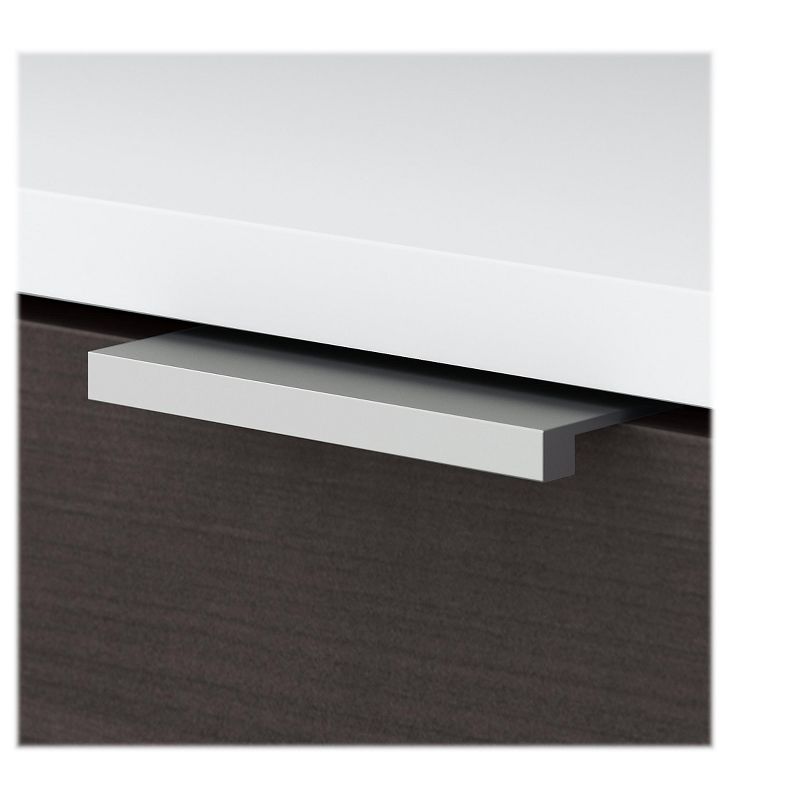 Bush Business Furniture 21.2 Low Storage Cabinet w/Doors and 4 Shelves Storm Gray/White JTS160SGWH