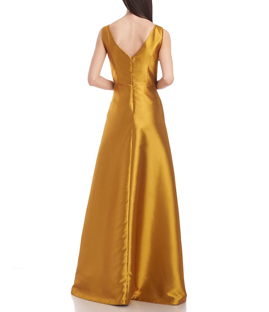 Kay Unger Emiliana Contrast Color Boat Neck Sleeveless Walk-Thru Jumpsuit