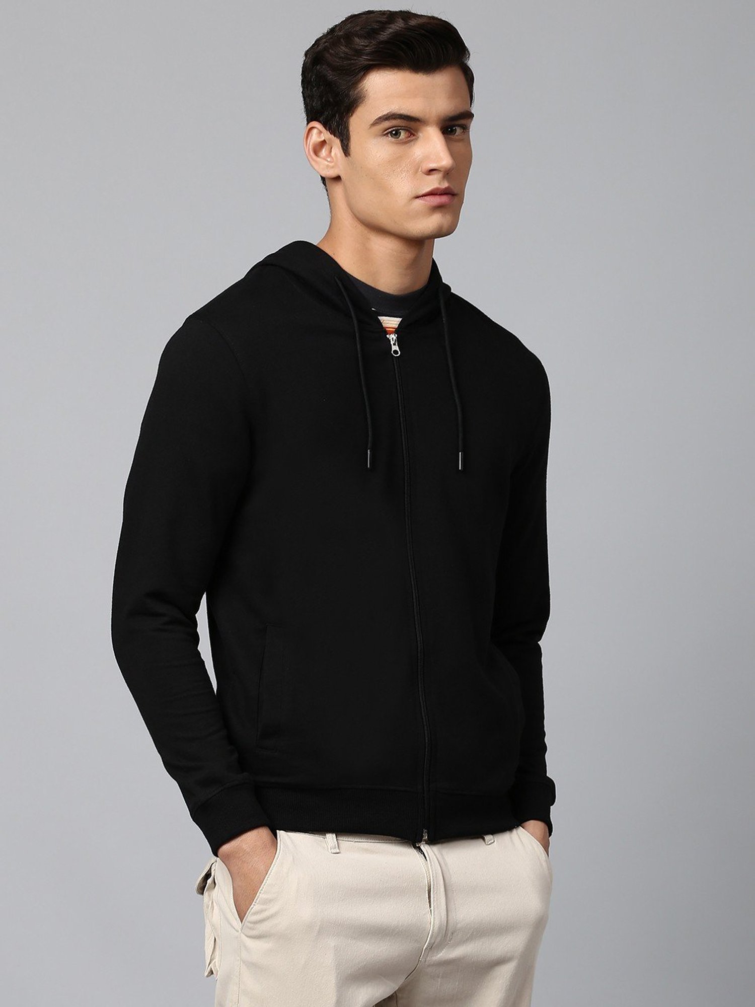 Dennis Lingo Black Regular Fit Hooded Sweatshirt