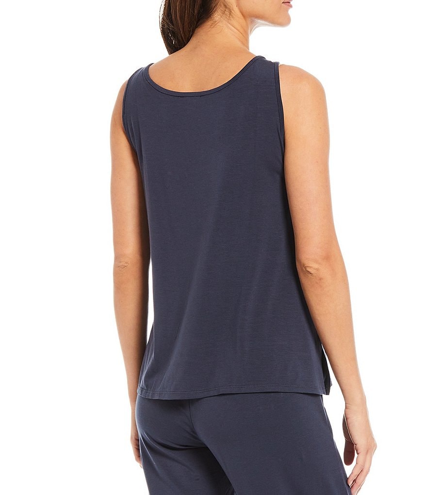 Eileen Fisher Fine Stretch Jersey Knit Scoop Neck Sleeveless Tank