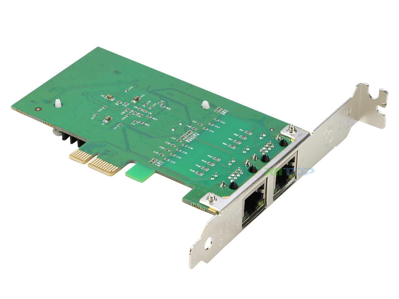 RIITOP 2-Port 1000M PCIe Express Network Adapter Card NIC Intel 82575 Chipset Dual RJ45 PCI Express Gigabit Ethernet Lan Card Come with Low Profile Bracket