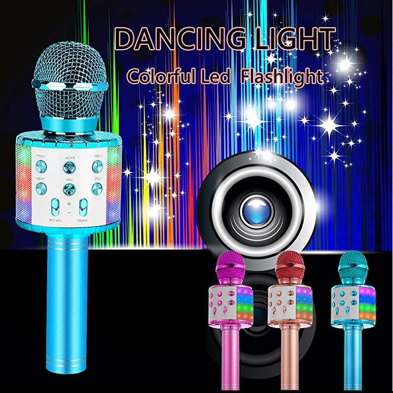 Kids Karaoke Microphone, Gifts for 7 8 9 Year Old Young Girls,Hot Girl Toys Age 4-16,Top Birthday Presents for 5 6 Year Old Teens Blue
