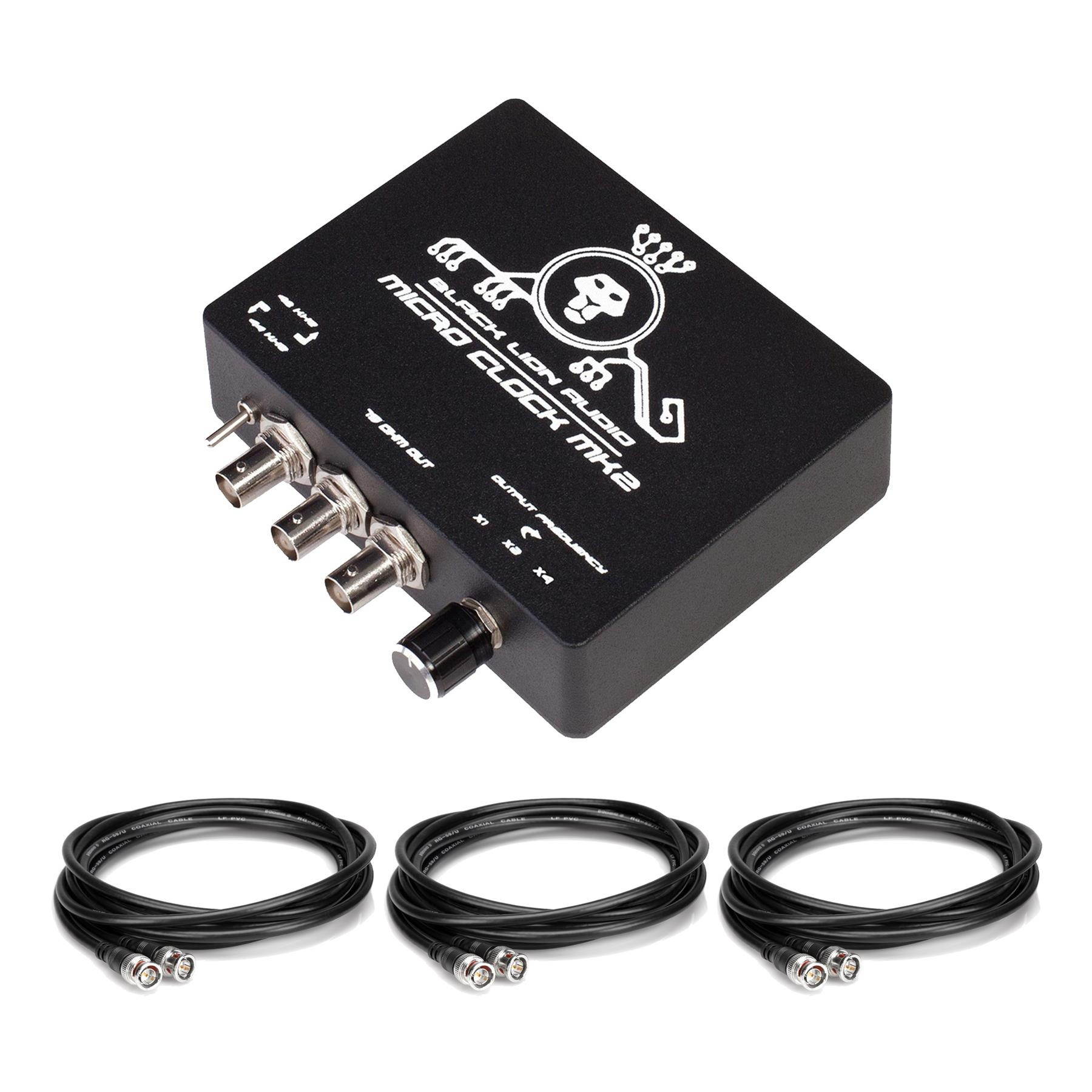 Black Lion Audio Micro Clock MK2 Bundle with 3 BNC Word Clock Cables