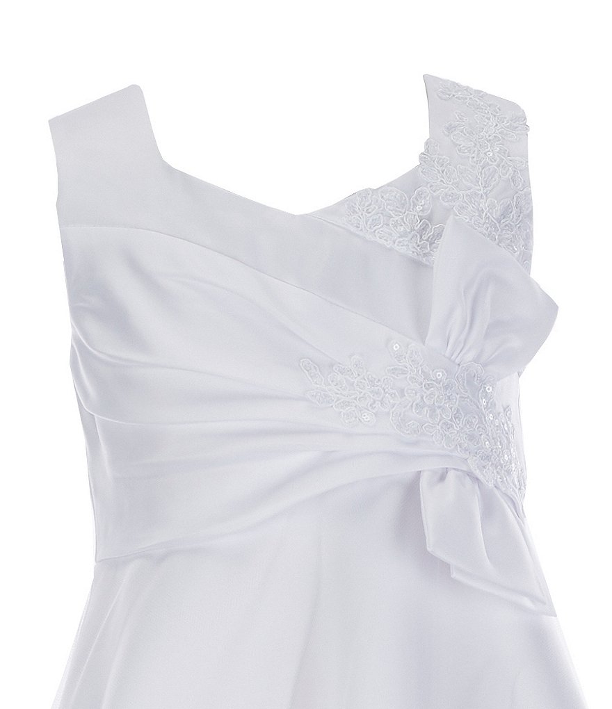 Us Angels Big Girls 6-14 Cap-Sleeve Lace Beaded Mesh Communion Dress