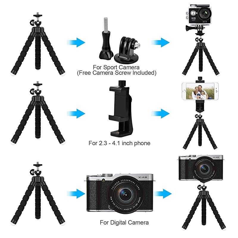 Cell Phone Tripod Premium Phone Tripod Flexible Tripod with Wireless Remote Shutter Compatible with iPhoneAndroid Samsung Mini Tripod Stand Holder for Camera GoProMobile Cell Phone