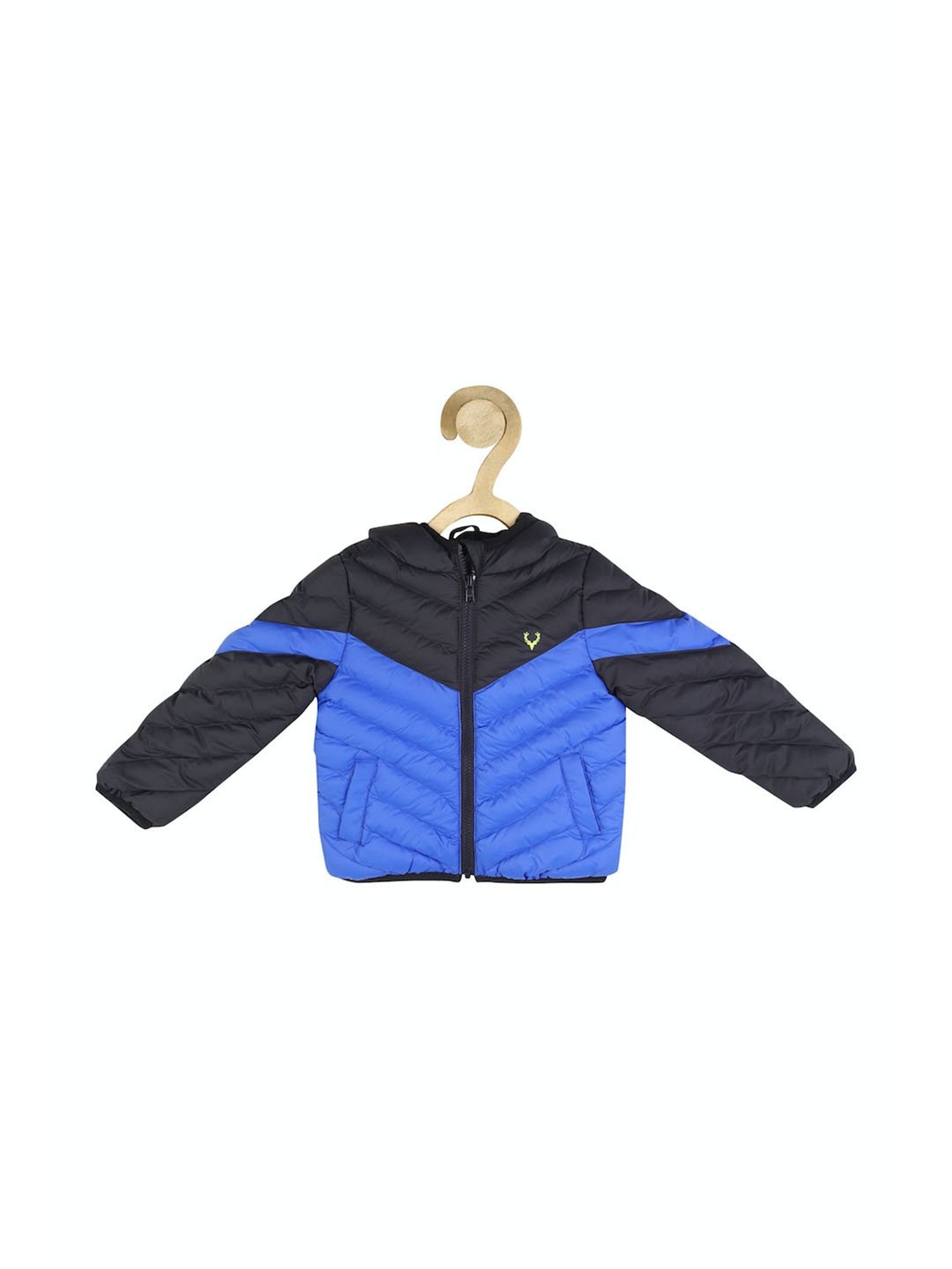 Allen Solly Kids Black & Blue Color Block Full Sleeves Jacket