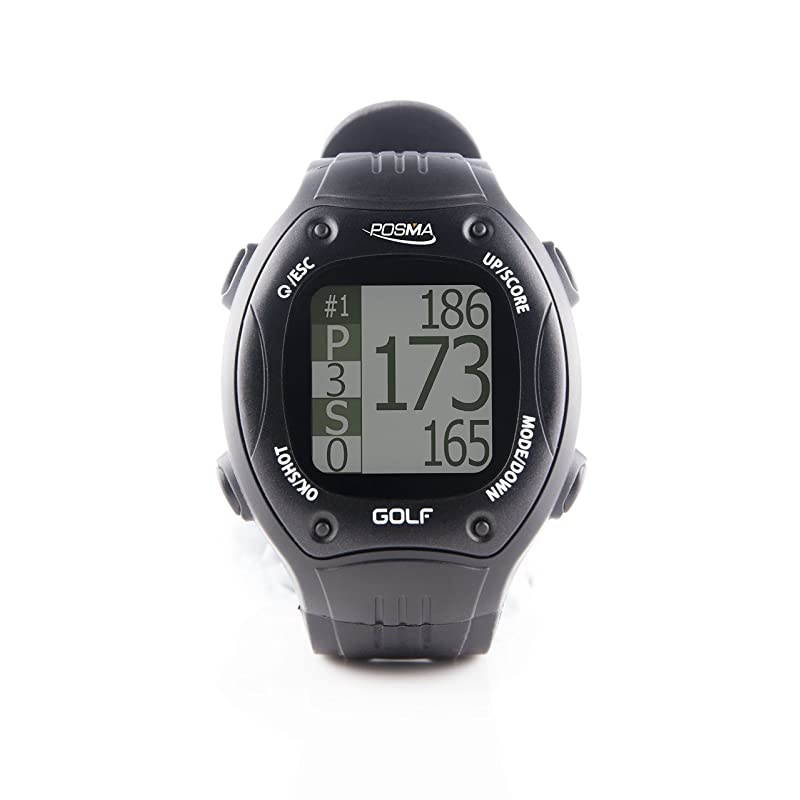 GT1 Golf Trainer GPS Golf Watch Range Finder Preloaded Golf Courses no Download no Subscription Black incl US Canada Europe Australia New Zealand