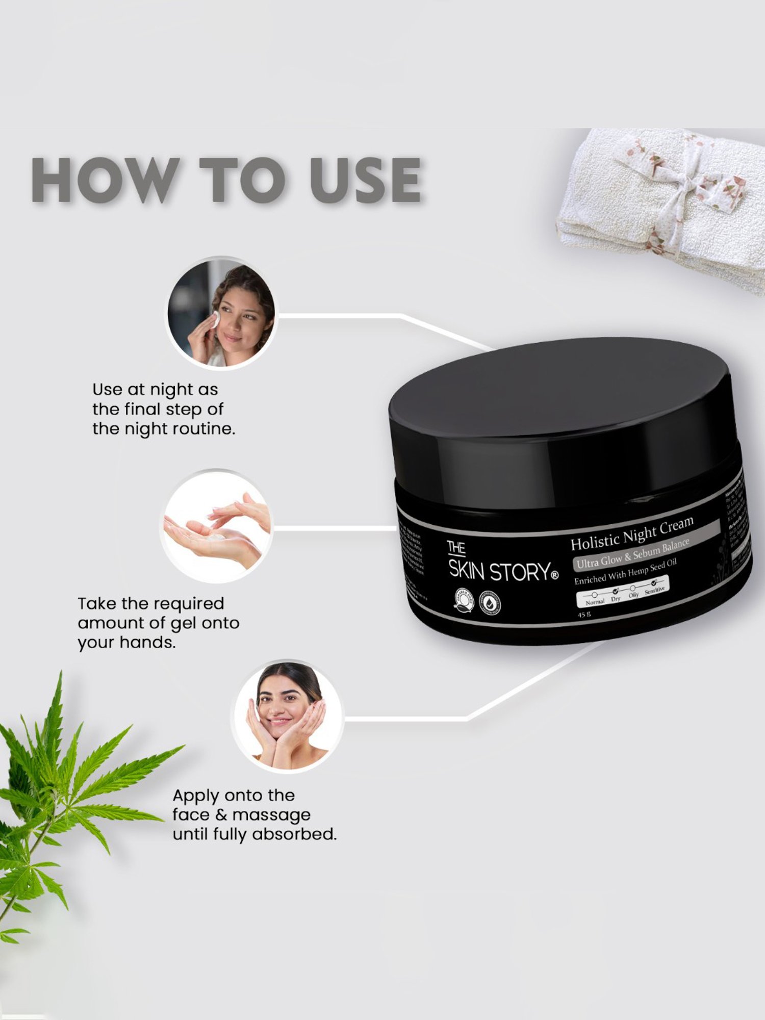 The Skin Story Hemp Seed Oil Holistic Night Cream - 45 gm