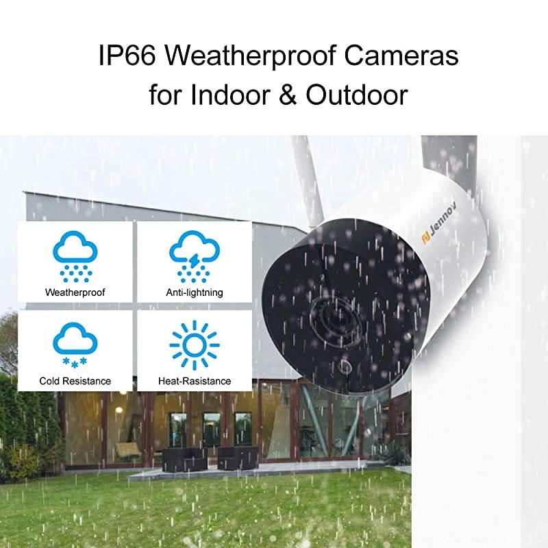 Security Camera System Wireless All in one with 12" Monitor,  4 Channel Wireless Home Security Camera System with 4PCS 2.0MP 1080P Indoor/Outdoor WiFi Security Camera 1TB Hard Drive Free App