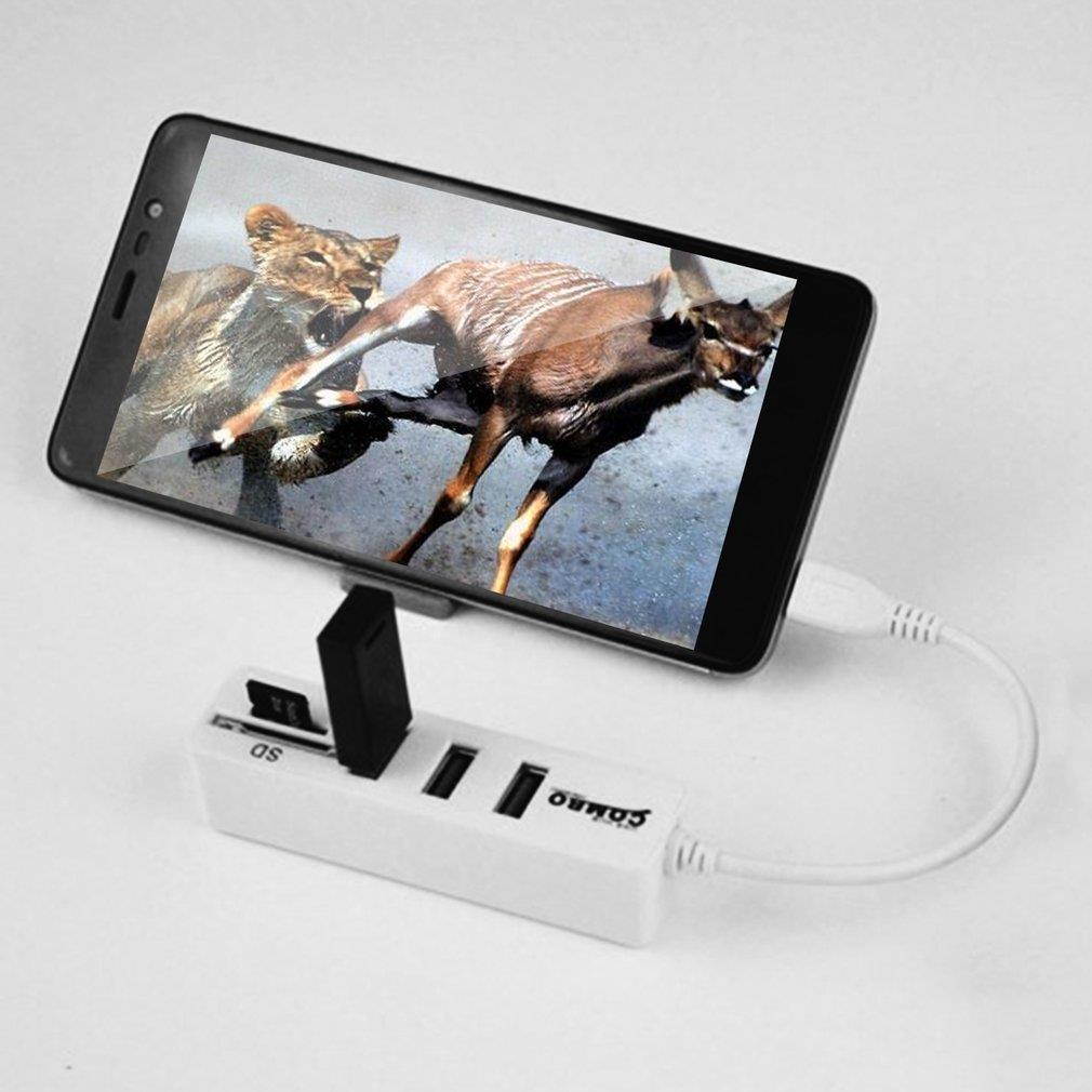 USB Hub Combo 3 Ports High Speed USB 2.0 Hub Splitter 2 In 1 SD/TF Card Reader