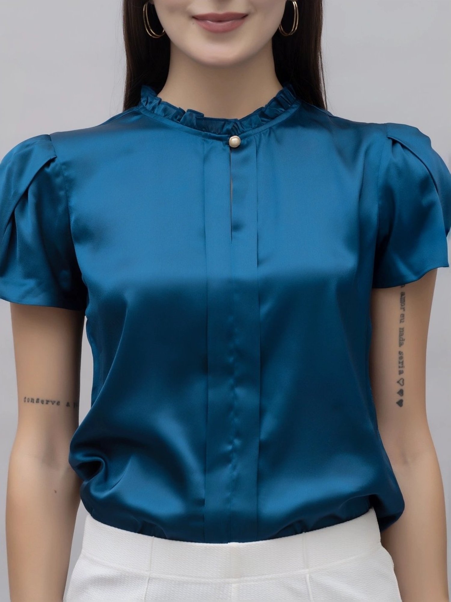 PURYS Blue Regular Fit Top