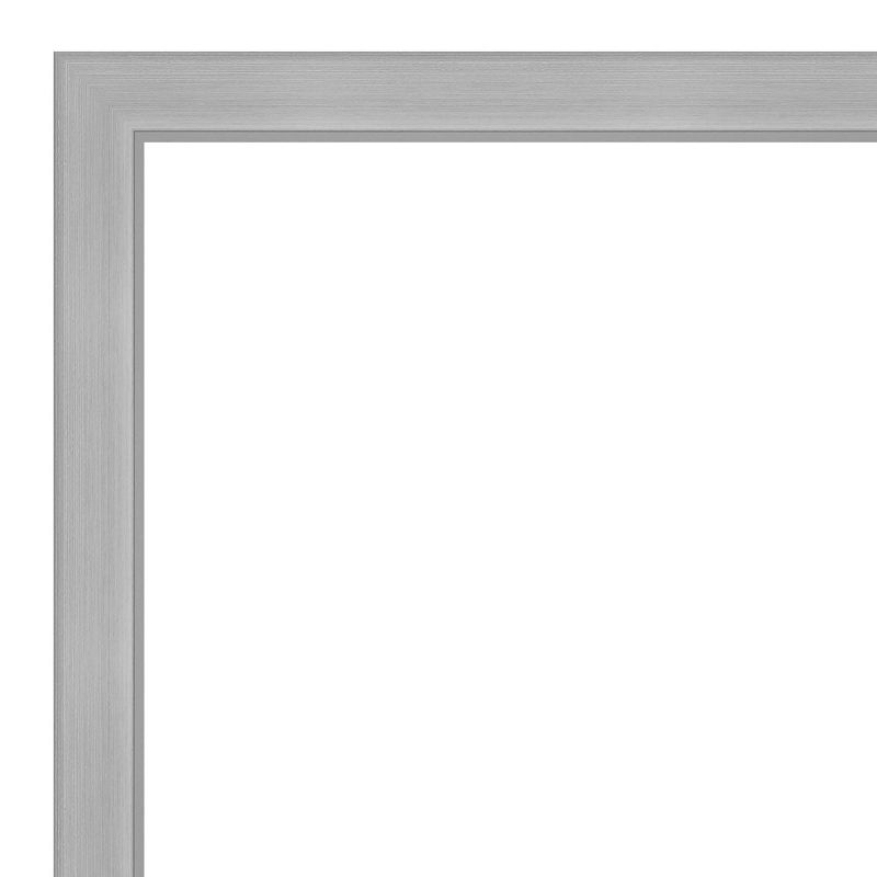17" x 51" Vista Brushed Framed On the Door Mirror Nickel - Amanti Art