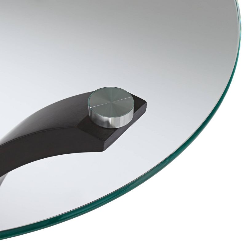 Studio 55D Niles 17 3/4" Wide Bent Wood and Glass Modern Accent Table