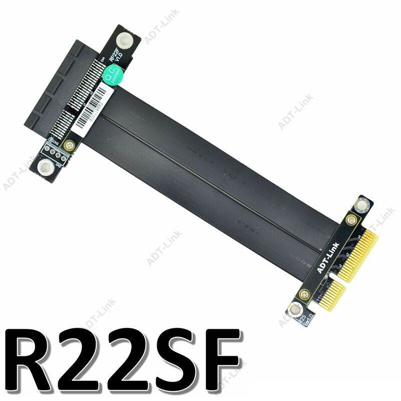 Plugadget PCIe 4x to PCIe 4x Riser cable 5cm 10cm 20cm PCI-E GEN3.0 4x PCI-Express X4 Extender Right Angle cables