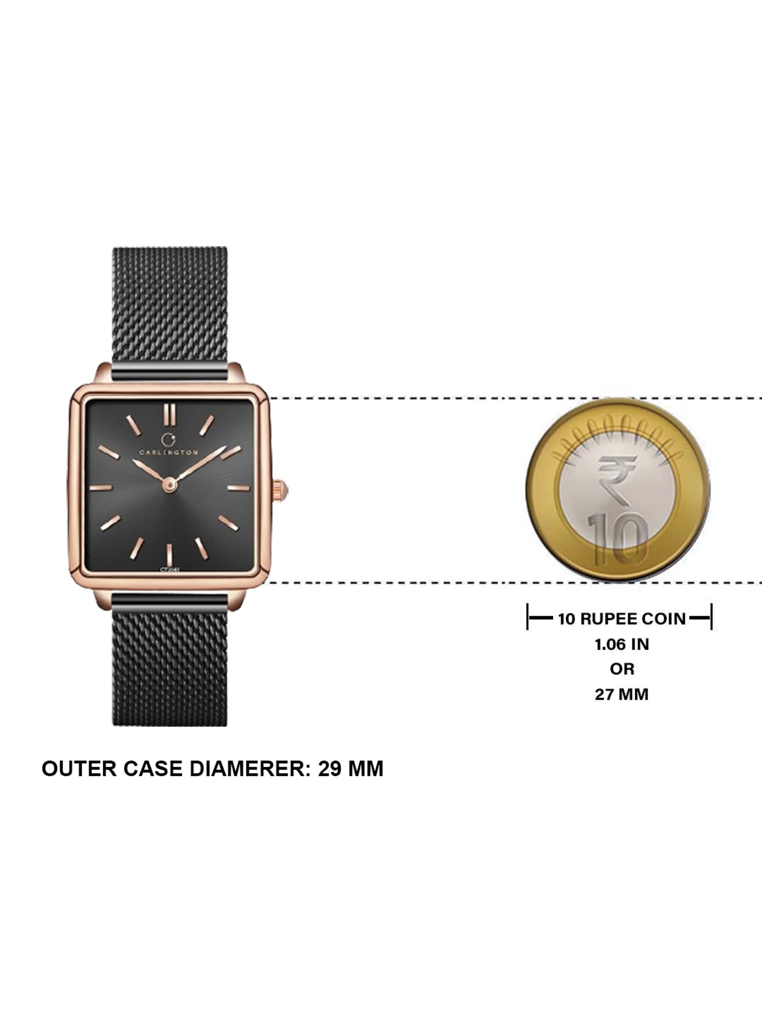 Carlington Iconic 2040 Black Analog Watch for Women