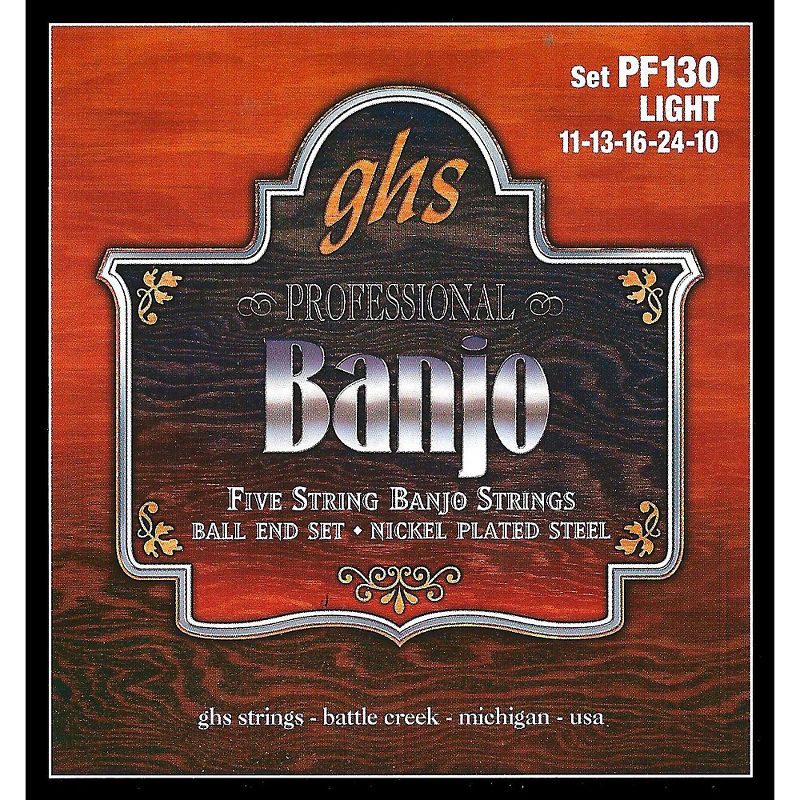 GHS PF130 Nickel Ball End 5-String Banjo Strings
