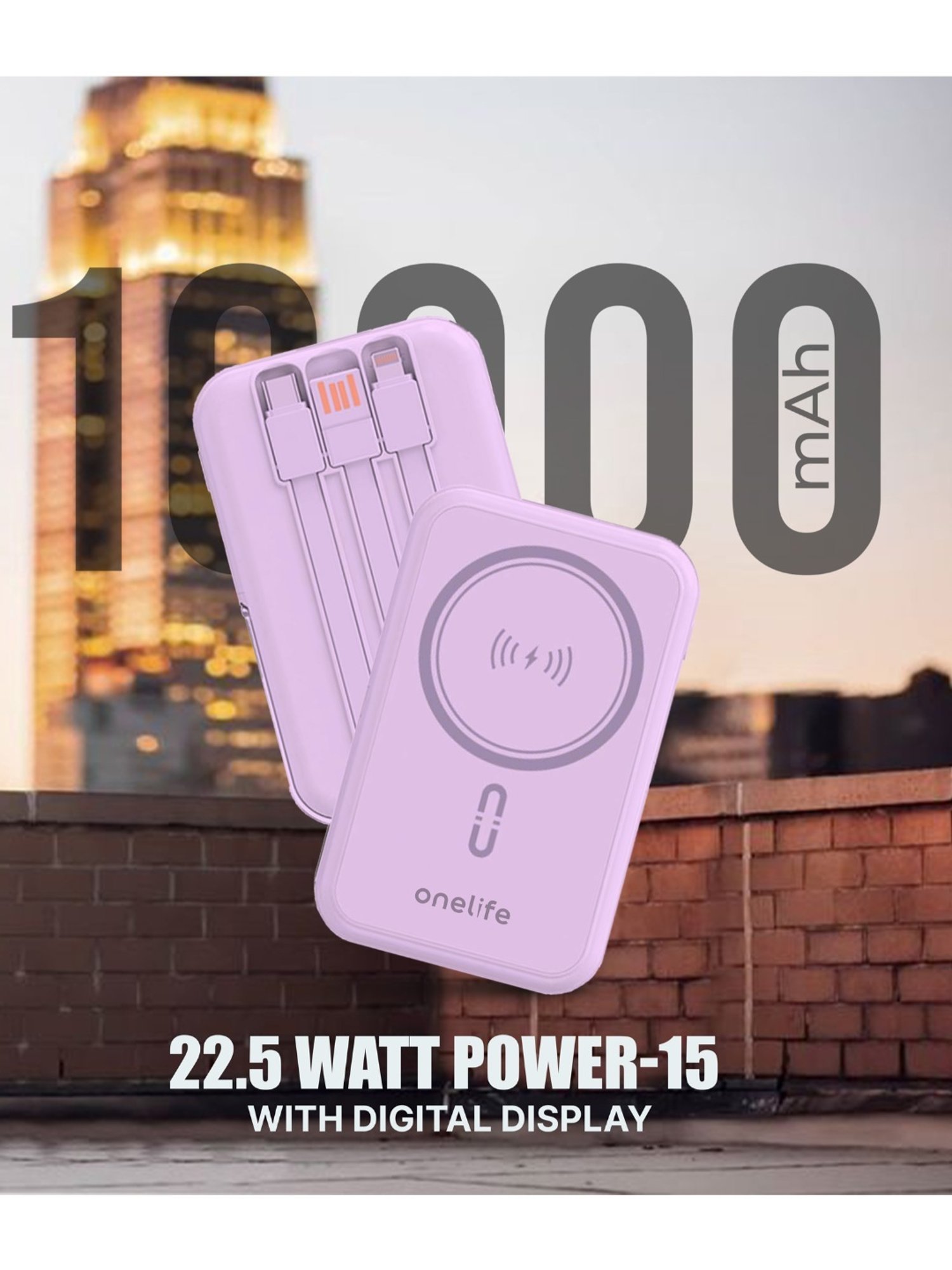 Onelife Power 15, 15W Magnetic Magsafe Wireless (Purple)