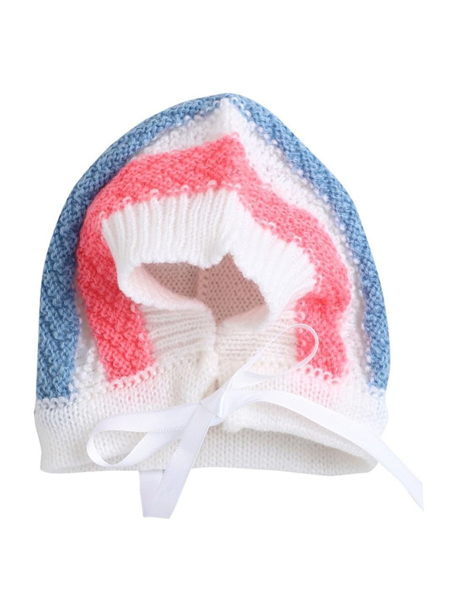 Little Angels Kids Pink & Blue Striped Full Sleeves Sweater Set