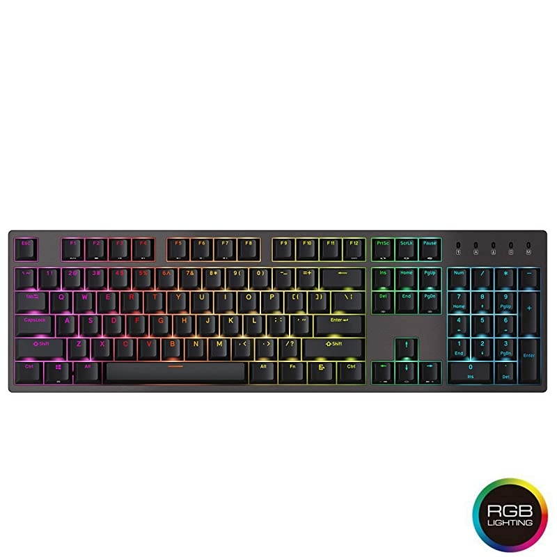 Taurus K310 Mechanical Gaming Keyboard - 104 Keys - Double Shot PBT - NKRO - USB Type C (Cherry Black, Grey)