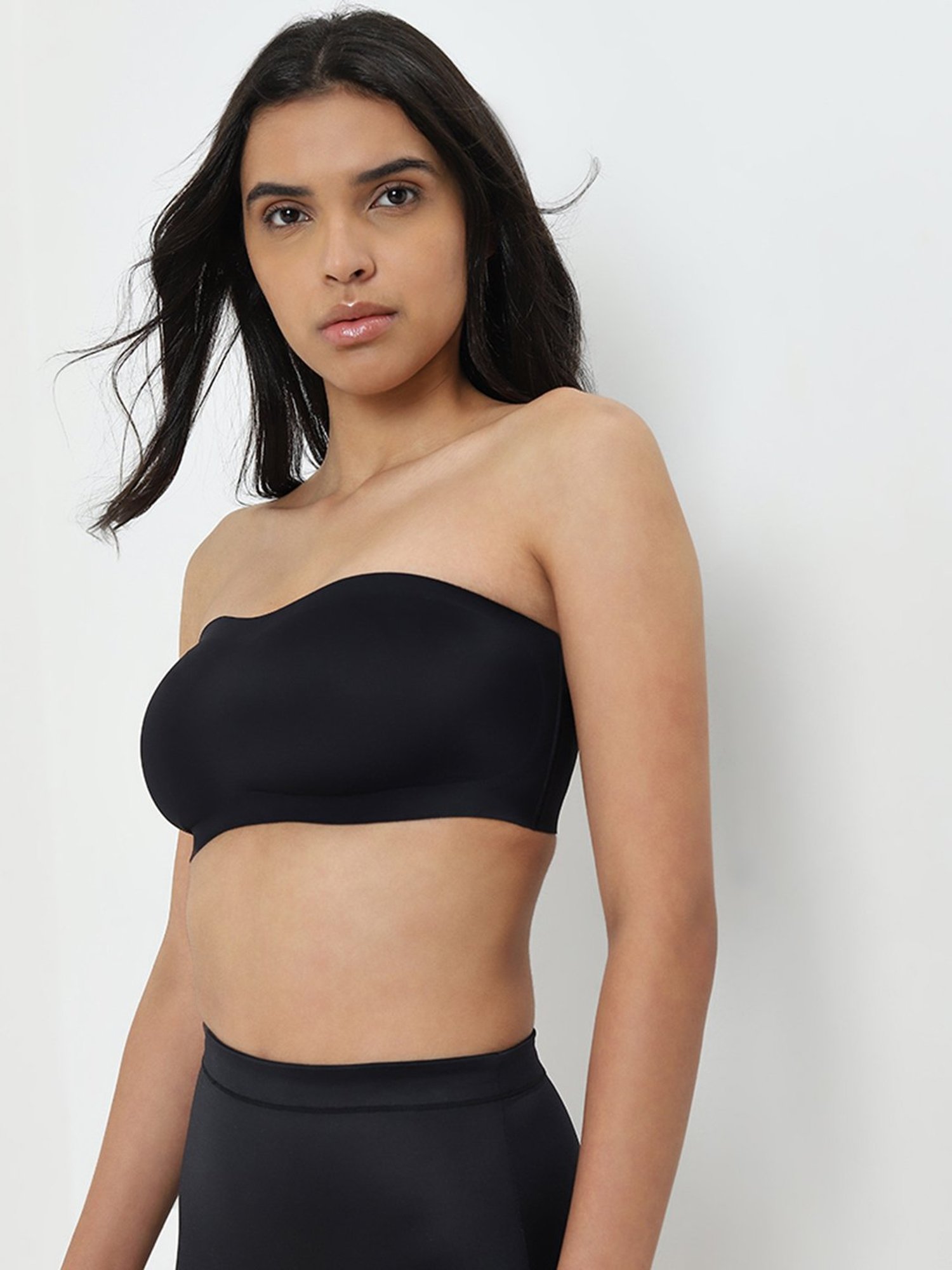 Wunderlove by Westside Black Padded Invisible Super grip Strapless Bra