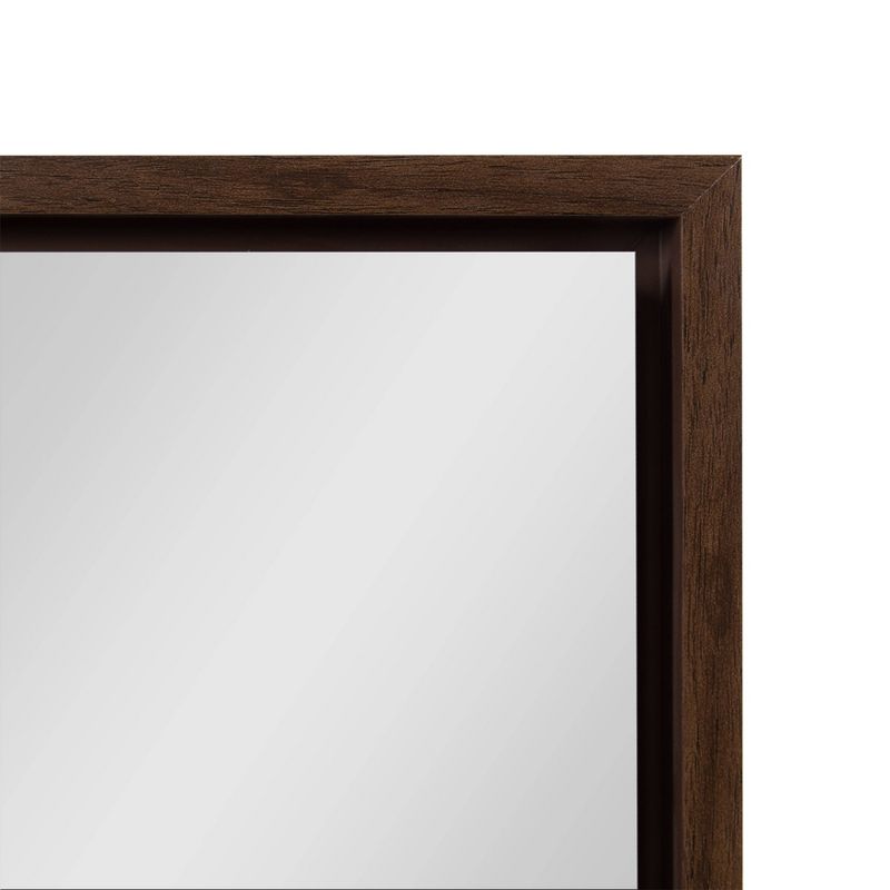 16" x 48" Evans Framed Wall Panel Mirror Walnut Brown - Kate and Laurel
