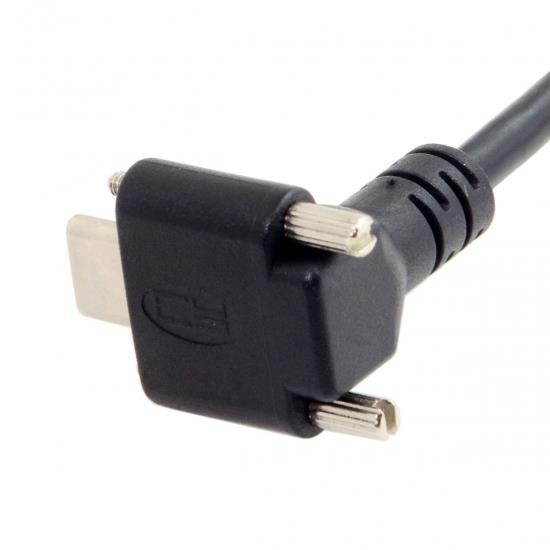 Cablecc 1.2M Down Up Angled USB 3.1 Type-C Dual Screw Locking to Standard USB3.0 Data Cable 90 Degree for Camera