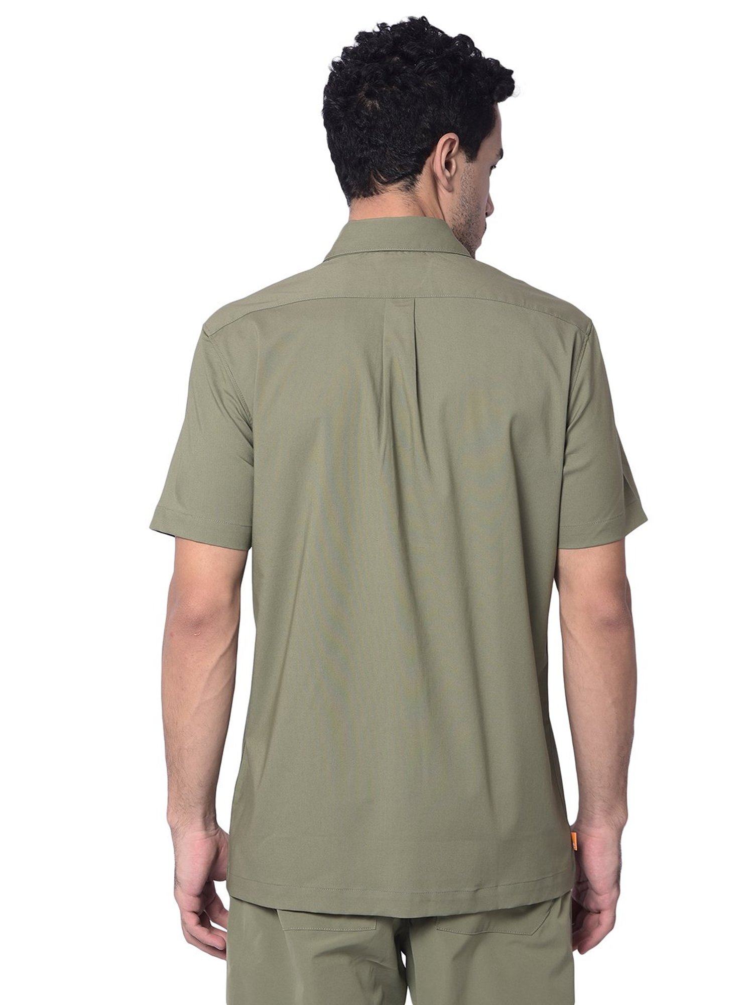 Timberland Olive Regular Fit Logo Print Shirt